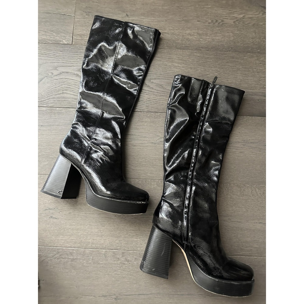 Circus by Sam Edelman Boots Womens Size 10 Black Platform Heeled Knee High Sandy